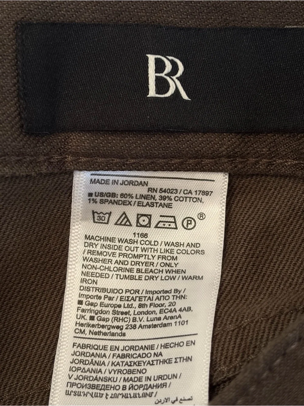 Banana Republic Slim Fit Traveler Brown Linen Pant Jeans 32 X 32